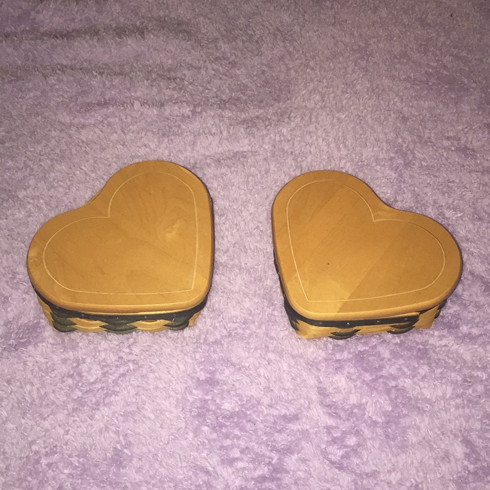 2 heart Longaberger baskets